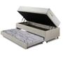 Imagem de Bicama Box Baú material sintético Linho Areia 88x188 com Colchão Ecoline D33 Ecoflex