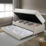 Imagem de Bicama Box Baú material sintético Linho Areia 88x188 com Colchão Ecoline D33 Ecoflex