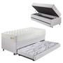 Imagem de Bicama Box Baú material sintético Linho Branco 88x188 com Colchão Ecoline D33 Ecoflex