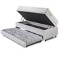Imagem de Bicama Box Baú material sintético Linho Branco 88x188 com Colchão Ecoline D33 Ecoflex
