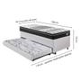 Imagem de Bicama Box Baú material sintético Linho Branco 88x188 com Colchão Gransleep Molas Verticoil Ecoflex