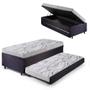 Imagem de Bicama Box Baú Solteiro Com Colchão Ecoline D20 Ecoflex Suede Preto 88x188
