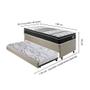 Imagem de Bicama Box Baú Solteiro Com Colchão Gransleep Ecoflex Molas Verticoil Linho Bege 88x188