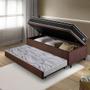 Imagem de Bicama Box Baú Solteiro Com Colchão Gransleep Ecoflex Molas Verticoil Suede Marrom 88x188