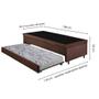 Imagem de Bicama Box com Baú Solteiro 88x188 com Colchão Auxiliar Suede Marrom