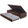 Imagem de Bicama Box com Baú Solteiro 88x188 com Colchão Auxiliar Suede Marrom