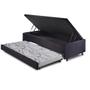 Imagem de Bicama Box com Baú Solteiro 88x188 com Colchão Auxiliar Suede Preto