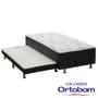 Imagem de Bicama Box Conjugada com Cama Auxiliar Ortobom Cori Preto  ( Cama + Colchão + Bicama ) 0,88 X 1,88 X 0,37