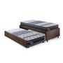 Bicama Box Solteiro 88x188 Suede Marrom com Dois Colchões Gransleep Molas Verticoil Ecoflex - Cama inHouse Imagem de Bicama Box Solteiro 88x188 Suede Marrom com Dois Colchões Gransleep Molas Verticoil Ecoflex