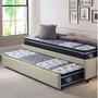 Imagem de Bicama Box Solteiro 88x188cm Linho com Dois Colchões Gran Sleep Molas Verticoil Ecoflex