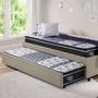 Imagem de Bicama Box Solteiro 88x188cm material sintético com Dois Colchões Gran Sleep Molas Verticoil Ecoflex