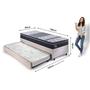 Imagem de Bicama Box Solteiro com Colchão Gran Sleep Ecoflex Molas Verticoil Suede 88x188cm Bege