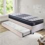 Imagem de Bicama Box Solteiro com Colchão Gran Sleep Ecoflex Molas Verticoil Suede 88x188cm Bege