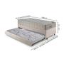 Imagem de Bicama Box Solteiro Linho Bege 88x188x28 cm com Colchão Airtech Ortobom Molas Ensacadas e Colchão Auxiliar Ecoflex