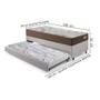 Imagem de Bicama Box Solteiro material sintético Linho Cinza 88x188x28 cm com Colchão Relax Adorabile Molas Ensacadas e Colchão Auxiliar Ecoflex