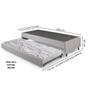 Imagem de Bicama Box Solteiro material sintético Linho Cinza 96x203x28 cm com Colchão Auxiliar Ecoflex