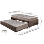 Imagem de Bicama Box Solteiro Suede Marrom 88x188 Com Dois Colchões Espuma Supreme Malha D33 Gazin