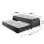 Imagem de Bicama Box Viúva 126x208 Suede Preto com Dois Colchões Adapto Molas Ensacadas Ecoflex
