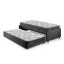 Imagem de Bicama Box Viúva 126x208 Suede Preto com Dois Colchões Adapto Molas Ensacadas Ecoflex