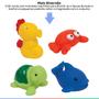 Imagem de Bichinhos de Banho Infantil Para Bebê +3 Meses 4 Animais Marinhos Dinossauros Água Coloridos Buba