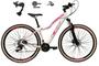 Imagem de Bicicleta 29 Ksw Mwza Feminina Alumínio Câmbio Traseiro Shimano Alívio e Altus 27v Freio Hidráulico Garfo Com Trava Pneu com Faixa Bege - Branco/Rosa