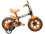 Imagem de Bicicleta Aro 12 Infantil Track Bikes Arco Iris Preto e Laranja com Rodinhas