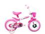 Imagem de Bicicleta Aro 12 Infantil Track Bikes Arco Iris W Branco e Fucsia com Rodinhas e Cesta