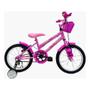 Imagem de Bicicleta Aro 16 Infantil Feminina Com Rodinhas Rosa