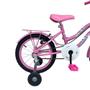 Imagem de Bicicleta Aro 16 Infantil Feminina Princesa Retro C/ Cestinha Rodinhas De Treinamento