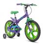 Imagem de Bicicleta Aro 16 Ludi Roxo Houston Freio V-Brake Aço de Carbono Com Rodinhas