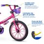 Imagem de Bicicleta Aro 16 Pink Cestinha Menina Com Rodinha Infantil