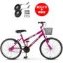 Imagem de Bicicleta Aro 20 Dks Infantil Menina Criança Mtb Com Cesta C/Rodinha 