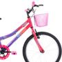 Imagem de Bicicleta aro 20 freio V-brake rosa pérola e roxo com cesta - BIXY - Houston