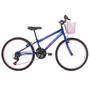 Imagem de Bicicleta Aro 24 Feminina Infantil Wendy 18V Com Cestinha