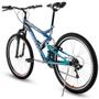 Imagem de Bicicleta aro 26 com 21 marchas freio V-Brake azul e verde - STINGER - Houston