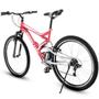 Imagem de Bicicleta aro 26 com 21 marchas freio V-Brake rosa e prata - VIVID - Houston