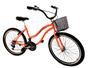 Imagem de Bicicleta Aro 26 com cestinha 18 marchas selim 2molas salmão