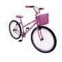 Imagem de Bicicleta Aro 26 Feminina Urbana Com Cestinha Freios V Brake Roda Alumínio Aero Duplo Reforçado
