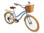 Imagem de Bicicleta aro 26 retro 6v cesta de vime bagageiro Azul BB bg