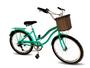 Imagem de Bicicleta aro 26 retrô cesta tipo vime 6 marchas verde água