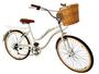 Imagem de Bicicleta Aro 26 Retrô Vintage Feminina Cesta Branco