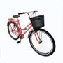 Imagem de Bicicleta Aro 26 Rolamentada Urbana Retro C/ Cestinha Rodas  Aluminio Aero Reforçado