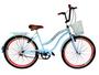 Imagem de Bicicleta aro 26 urbana retrô com cestinha sem marchas azul