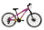 Imagem de Bicicleta Aro 26 Vikingx Tuff X25 Roxo/Amarelo 21v Freio a Disco Aros Vmaxx Pretos