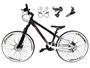 Imagem de Bicicleta Aro 26 Vikingx Tuff X44 Preto/Branco 21v Câmbios Shimano Tz Freios Hidráulicos Aros Vmaxx Brancos