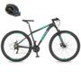 Imagem de Bicicleta Aro 29 21v Shimano Big Evolution 3.0 Preto Fosco Acqua Blue com Capacete G