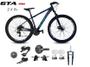 Imagem de  Bicicleta Aro 29 Alfameq AFX Kit 2x9 Gta Sunrun Freio Disco K7 11/36 Pedivela 24/38d Garfo com Trava - Preto/Verde/Lilas