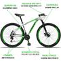 Imagem de Bicicleta Aro 29 Freio a Disco Mecânico Quadro 17 Alumínio 21 Marchas Branco Verde - Dropp