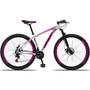 Imagem de Bicicleta Aro 29 Freio a Disco Mecânico Quadro 21 Alumínio 21 Marchas Branco Rosa - Dropp