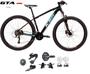 Imagem de Bicicleta Aro 29 KSW XLT Kit 2x9 Gta Sunrun Freio Disco K7 11/36 Pedivela 24/38d Garfo com Trava - Preto/Azul